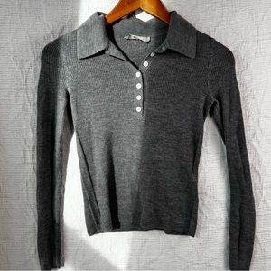 EUC! Everlane Ultrafine Merino Wool Polo in Grey
